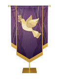 Custom Embellished Banner Christmas Mosaic Dove Left, Purple