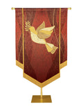 Custom Embellished Banner Christmas Mosaic Dove Left, Red