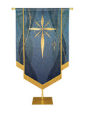 Custom Embellished Banner Christmas Mosaic Star Right, Blue