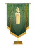 Custom Embellished Banner Christmas Mosaic Candle Right, Green