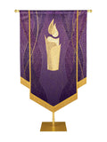 Custom Embellished Banner Christmas Mosaic Candle Right, Purple