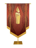 Custom Embellished Banner Christmas Mosaic Candle Right, Red