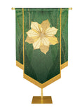 Custom Embellished Banner Christmas Mosaic Poinsettia Right, Green