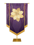 Custom Embellished Banner Christmas Mosaic Poinsettia Right, Purple