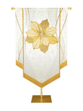 Custom Embellished Banner Christmas Mosaic Poinsettia Right, White