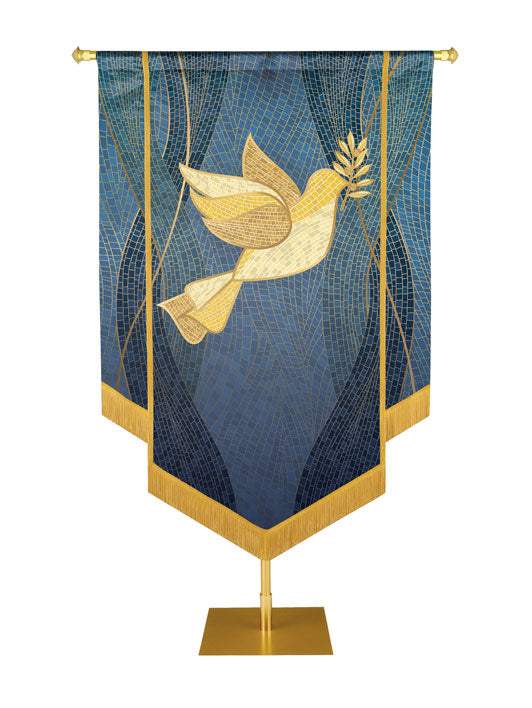 Custom Embellished Banner Christmas Mosaic Dove Right