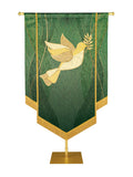 Custom Embellished Banner Christmas Mosaic Dove Right, Green
