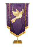 Custom Embellished Banner Christmas Mosaic Dove Right, Purple