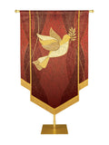Custom Embellished Banner Christmas Mosaic Dove Right, Red