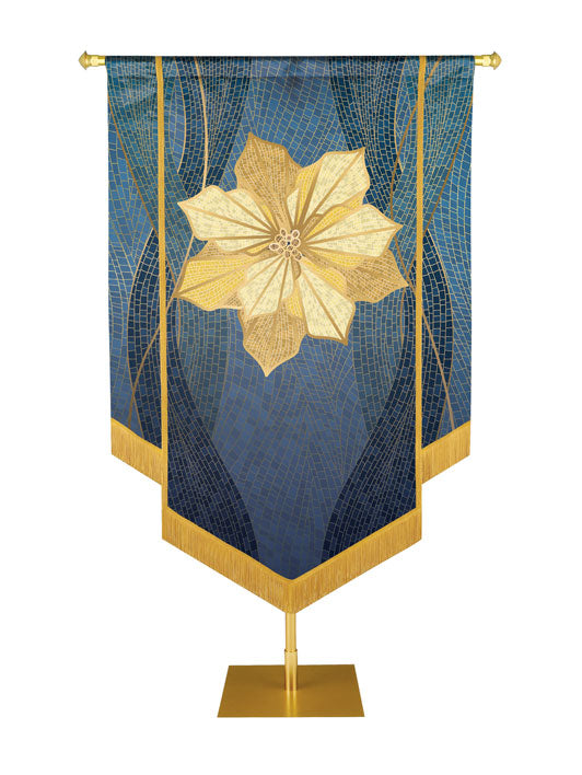 Custom Embellished Banner Christmas Mosaic Poinsettia Left