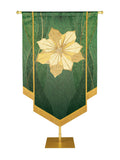 Custom Embellished Banner Christmas Mosaic Poinsettia Left, Green