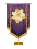 Custom Embellished Banner Christmas Mosaic Poinsettia Left, Purple