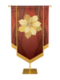 Custom Embellished Banner Christmas Mosaic Poinsettia Left, Red