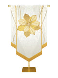 Custom Embellished Banner Christmas Mosaic Poinsettia Left, White