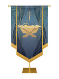 Custom Embellished Banner Christmas Mosaic Manger Right, Blue