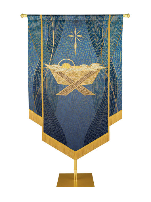 Custom Embellished Banner Christmas Mosaic Manger Right