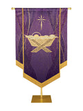 Custom Embellished Banner Christmas Mosaic Manger Right, Purple