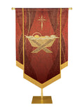 Custom Embellished Banner Christmas Mosaic Manger Right, Red