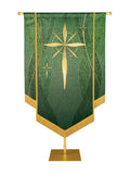 Custom Embellished Banner Christmas Mosaic Star Left, Green