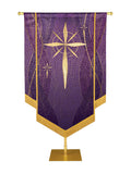 Custom Embellished Banner Christmas Mosaic Star Left, Purple
