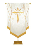 Custom Embellished Banner Christmas Mosaic Star Left, White