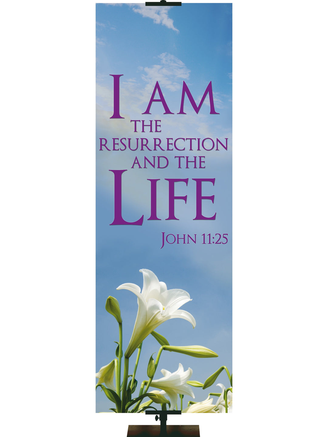 Overstock Contemporary Easter I Am the Resurrection (18 in x 5 ft, Pole Hems)