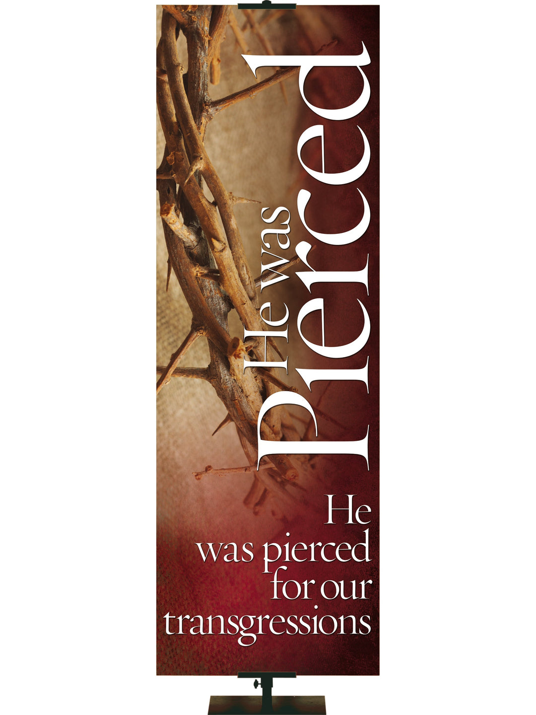 Irregular Economical Easter He was Pierced (18 in x 5 ft, Pole Hems)