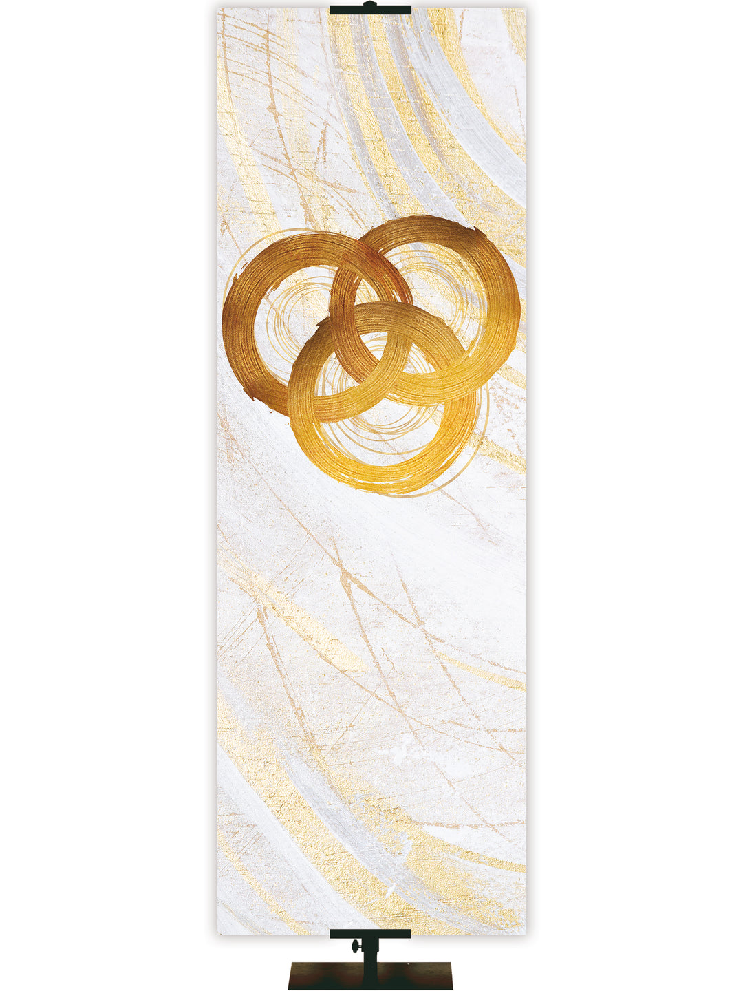 Trinity Symbol in Gold on White Banner Right 2x6 Format Echoes of Easter