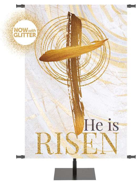 Echoes of Easter He Is Risen with Glitter Accents