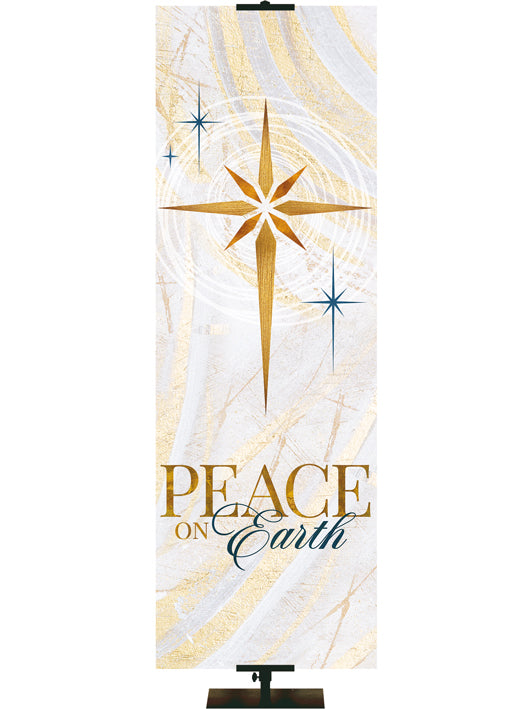 Overstock Echoes of Christmas Peace On Earth, 18 in x 5 ft, Pole Hems