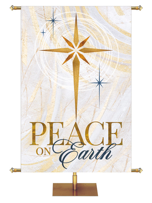 Irregular Echoes of Christmas Peace On Earth (2 ft x 3 ft, Grommets)