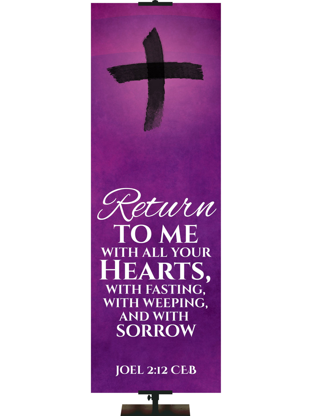  Overstock Signs of Easter Cross of Ashes Left (2 ft x 6 ft, Pole Hems)