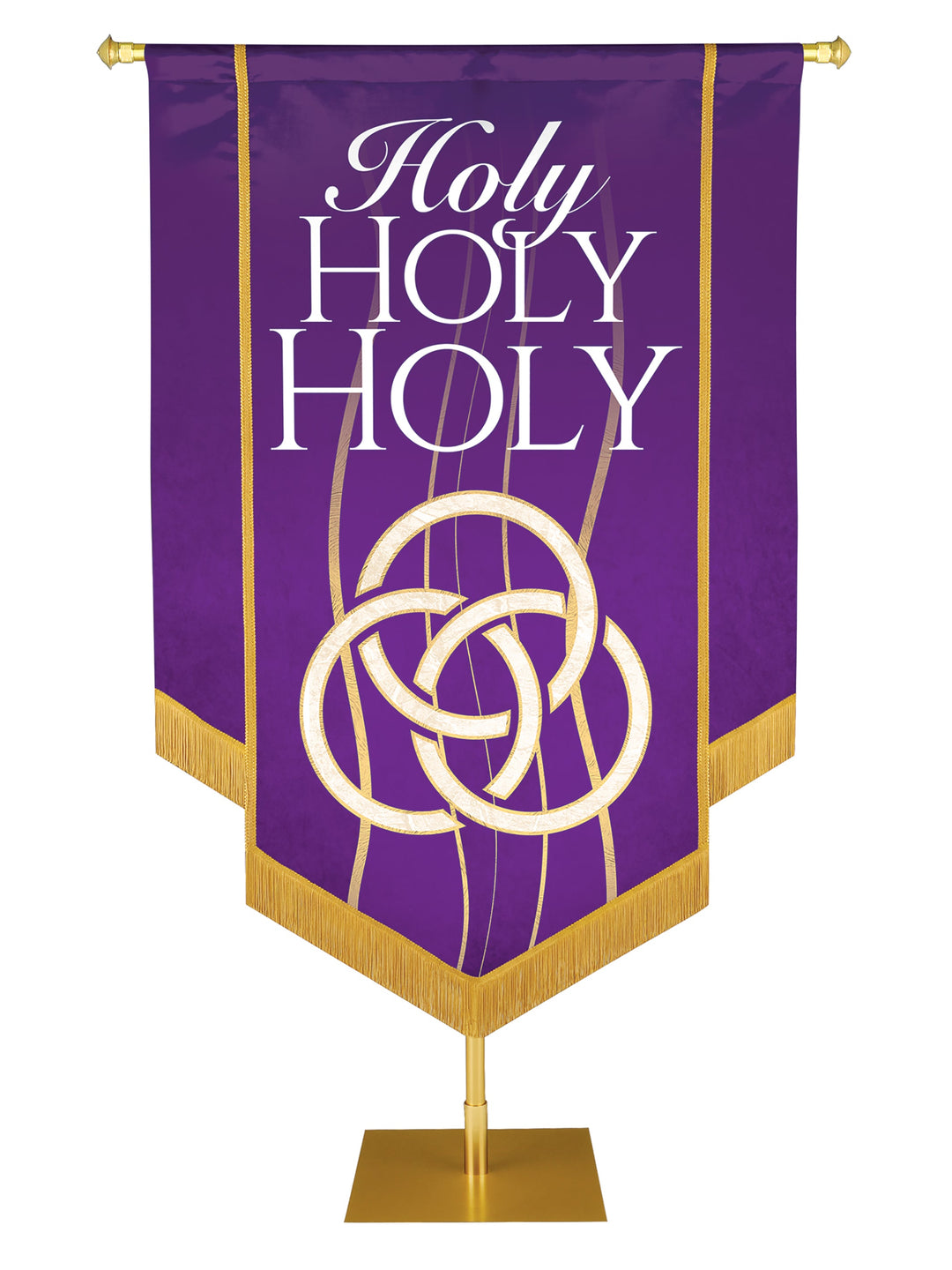 Overstock Experiencing God Trinity, Holy Holy Holy Embellished Banner (3 ft 6 in x 5 ft, Purple)