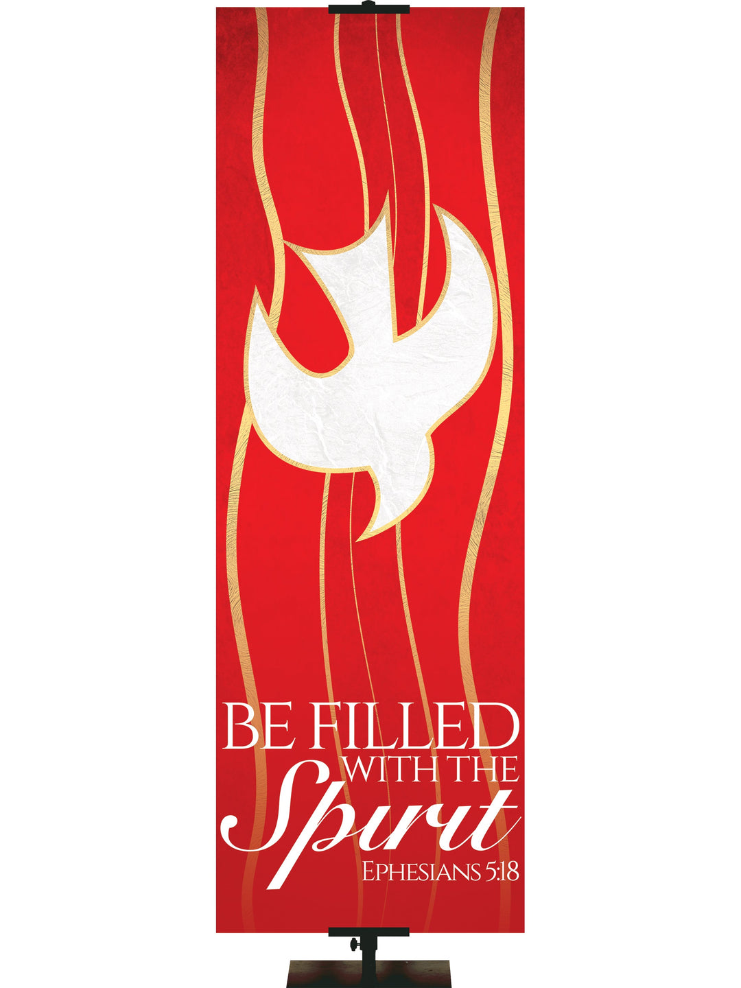 Overstock Experiencing God Symbols and Phrases Dove, Filled With The Spirit (18 in x 5 ft, Red, Pole Hems)
