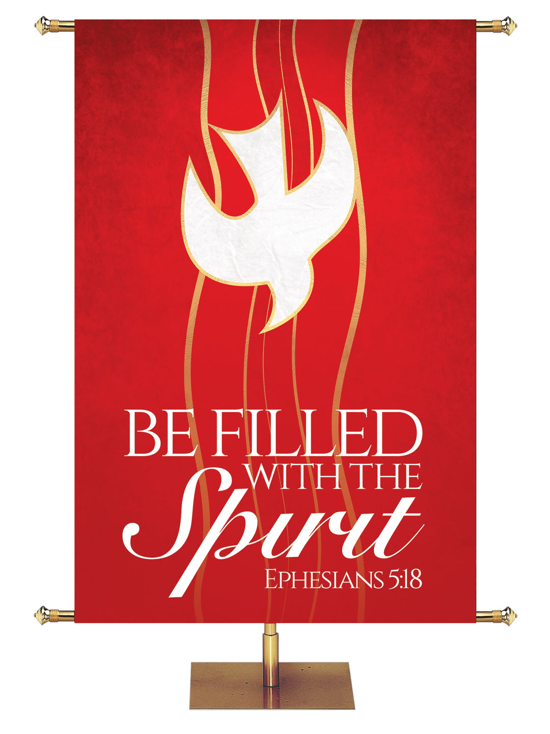 Overstock Experiencing God Symbols and Phrases Dove, Filled With The Spirit (4 ft x 6 ft, Red, Pole Hems)
