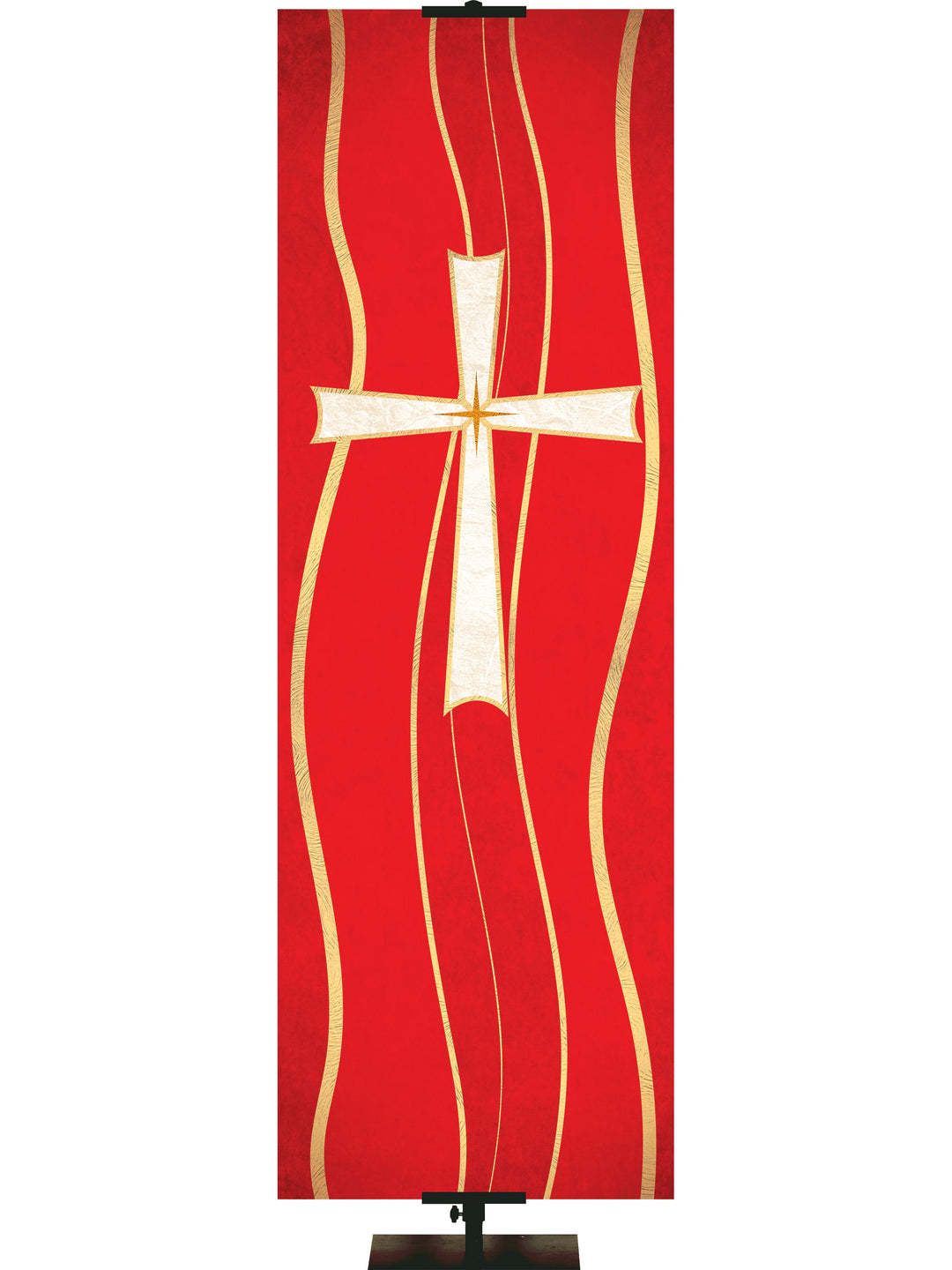 Overstock Experiencing God Symbols Cross (18 in x 5 ft, Red, Pole Hems)