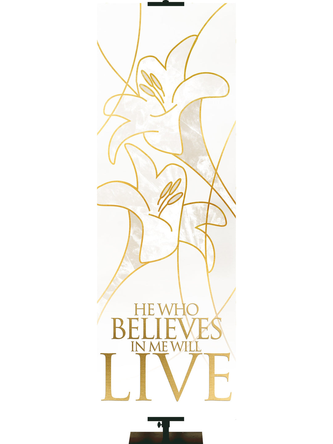 Easter Liturgy He Who Believes in Me Irregular Clearance Banner 3X9