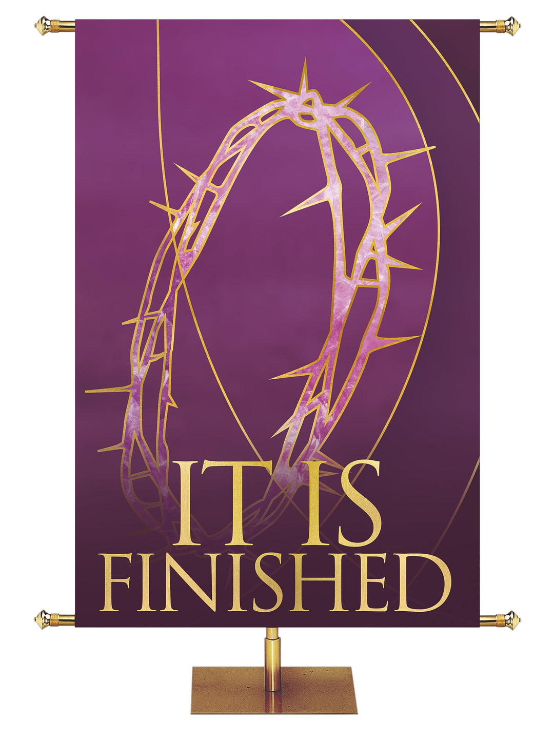 Irregular Easter Liturgy It Is Finished (3 ft x 5 ft, Purple, Pole Hems)