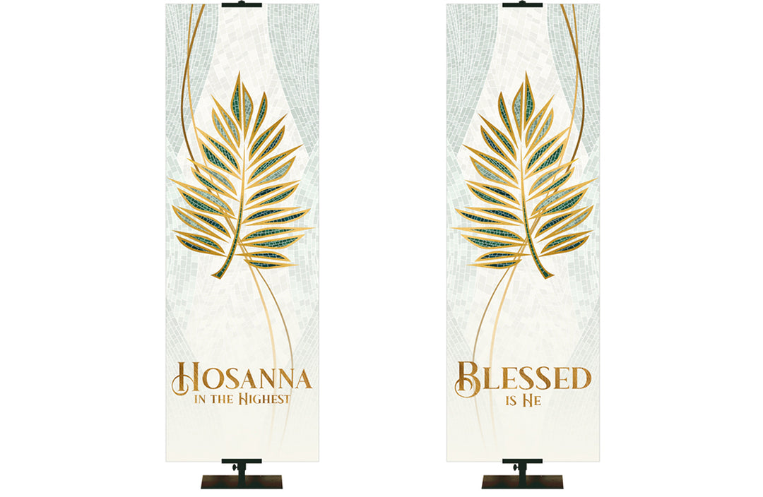Easter Mosaic Blessed Is He and Hosanna In The Highest 2X6 Ratio