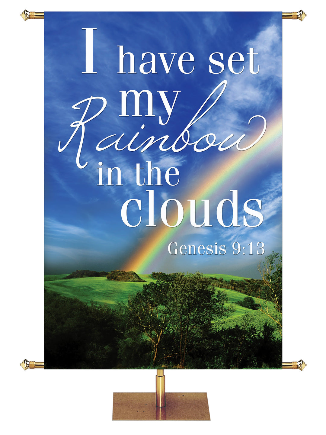 Irregular Expressions of Grace Rainbow in Clouds (3 ft x 5 ft, Pole Hems)