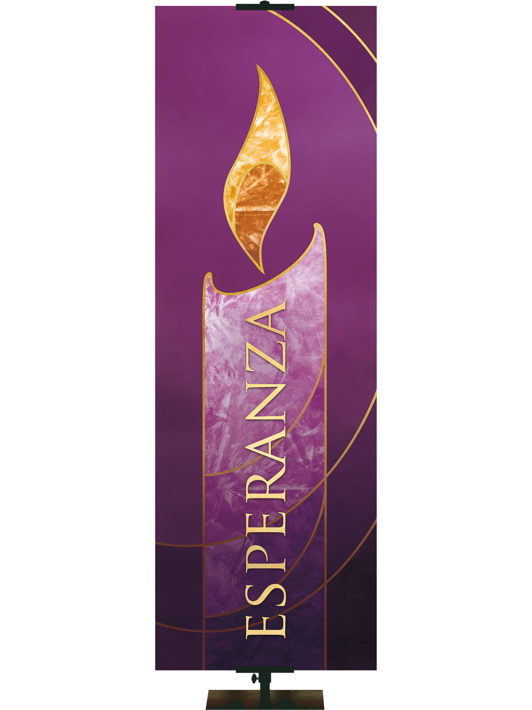 Overstock Spanish Liturgical Advent Candle Hope, 18 in x 5 ft, Purple, Pole Hems