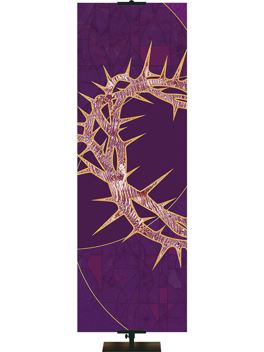 Church Banner Crown of Thorns Right Expressions of Easter design on Purple
