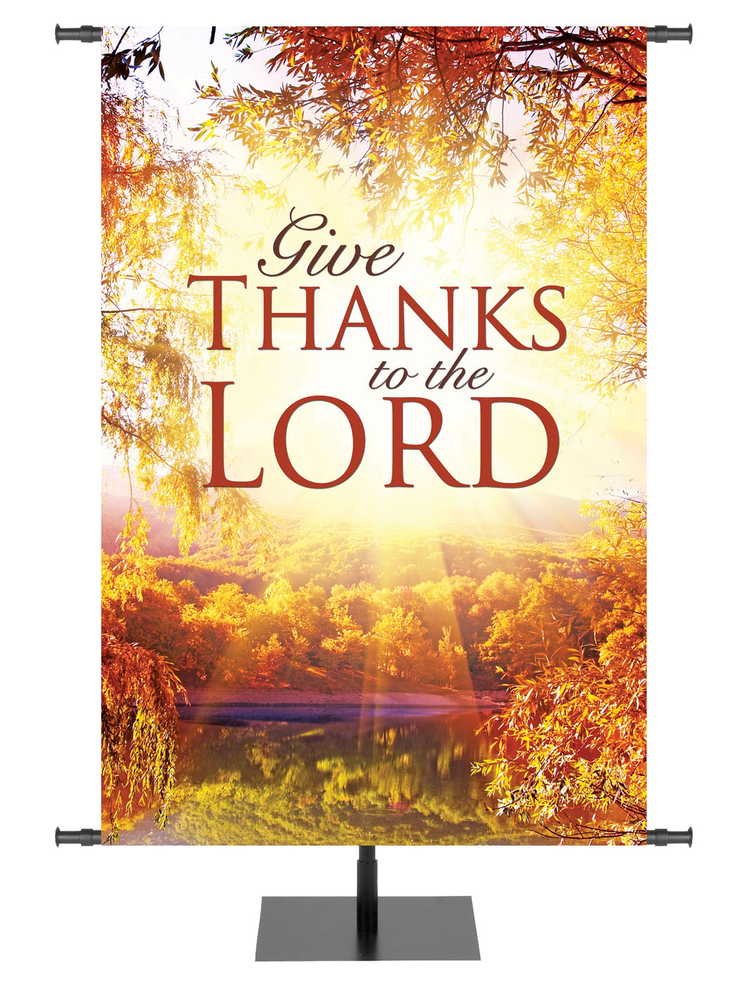 Overstock Expressions of Gratitude Background Style B Give Thanks to the Lord (3 ft x 5 ft, Pole Hems)