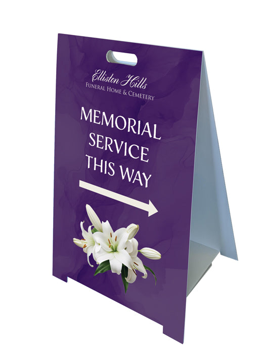 Memorial Fold-a-Frame™ Dark Purple Lily Design