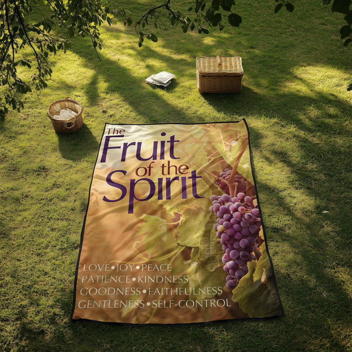 The Fruit of the Spirit Grapes Picnic Faith Blanket