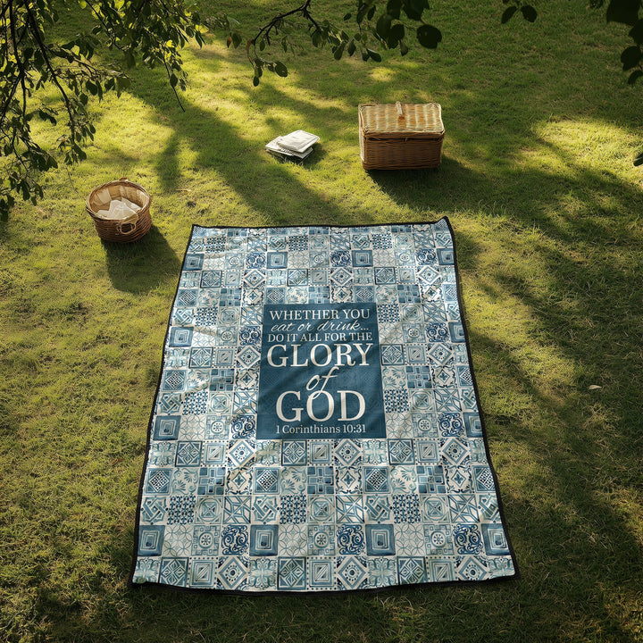 Mediterranean Tiles Picnic Faith Blanket