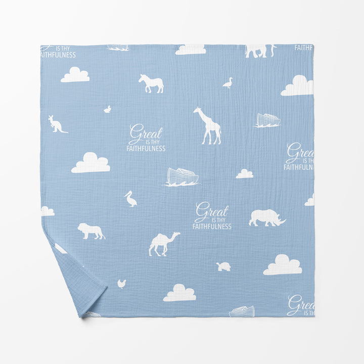 The Ark and The Animals Baby Swaddle Faith Blanket