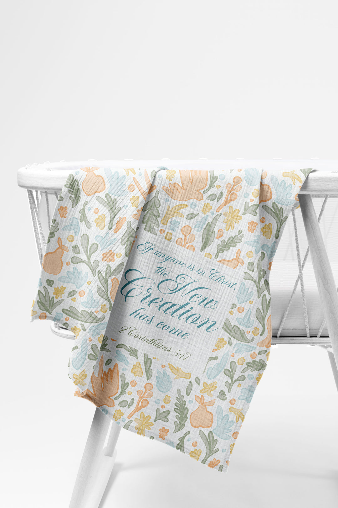 Doves and Pears Baby Swaddle Faith Blanket