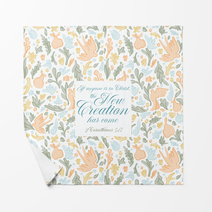 Doves and Pears Baby Swaddle Faith Blanket