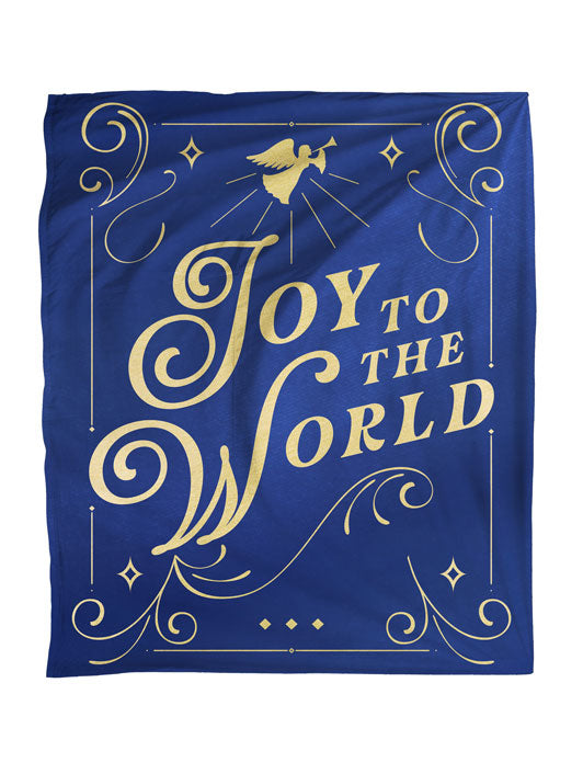 Joy to The World Shimmering Christmas Faith Blanket Throw